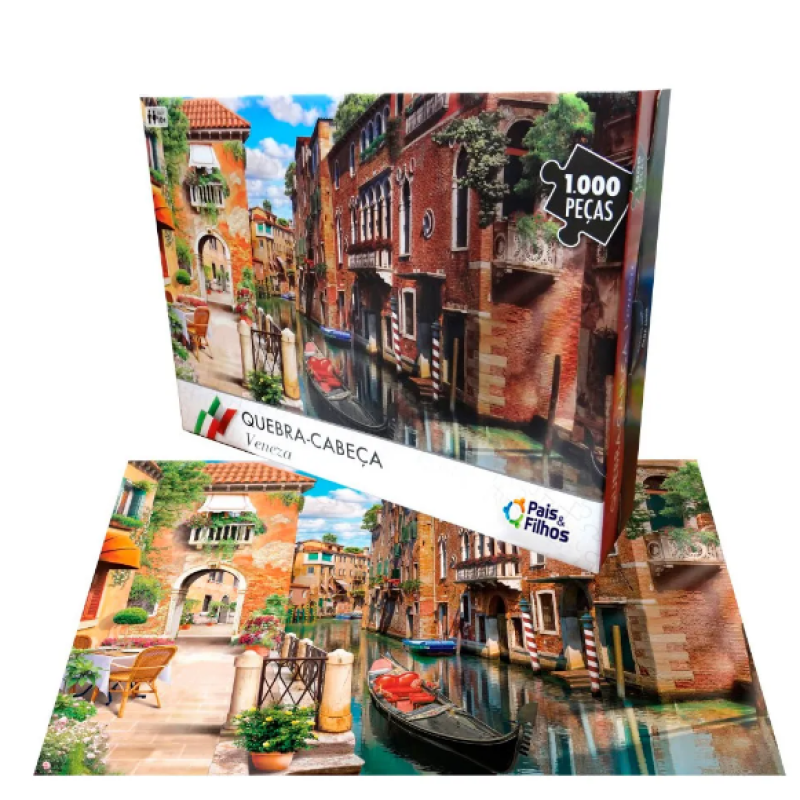 Quebra-Cabeça 1000 Peças Veneza Pais e Filhos