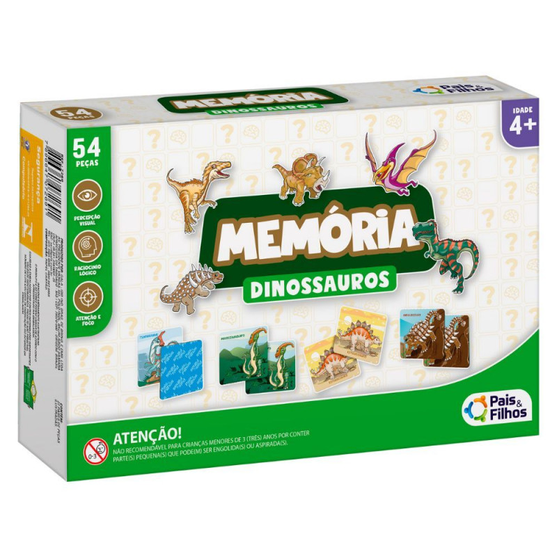 Jogo Da Memória Dinossauro - Pais & Filhos - Lumar Papelaria e Informática