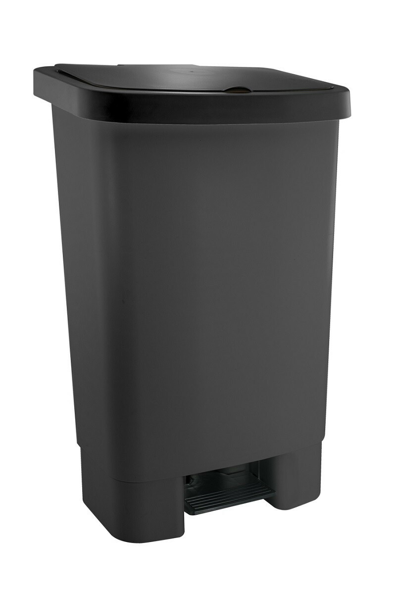Lixeira de Pedal 50 litros Preta 32X43X70cm Dellaplast