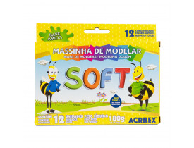 Massinha de Modelar Soft 12 cores Acrilex