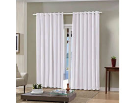 Cortina Corta Luz Blackout 3,00x2,50 metros Branco/Bege Bella Janela