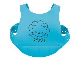 Babador de Silicone com Cinto Leão Azul Buba