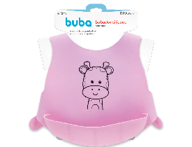 Babador de Silicone com Cinto Girafa Rosa Buba