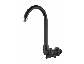 Torneira para Cozinha Bica Móvel de Parede Preta Herc