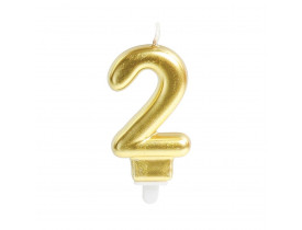 Vela para Aniversário N2 Perolizada Ouro Cromus Festas