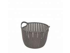 Cesto Trançado Circular Pequeno Cinza Antigo 15X18cm Mor