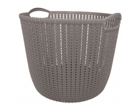 Cesto Trançado Circular Grande Cinza Antigo 33X37cm Mor