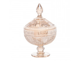 Potiche Decorativa Cristal com Pé Princess 15X24cm Champanhe Wolff