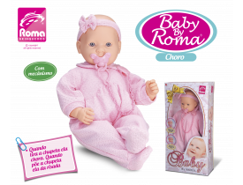 Brinquedo Boneca Baby Chora e Ri Roma