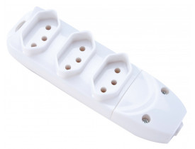 Régua 3 Tomadas Múltiplas 2P+T 10A Branca Tramontina