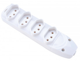 Régua 4 Tomadas Múltiplas 2P+T 10A Branca Tramontina