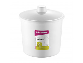 Lixeira Multiuso com Tampa 6 litros Branca Primafer