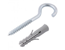 Gancho 3,3mmx60mm com bucha de nylon 6mm com 6 unidades Vonder