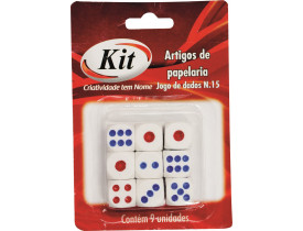 Jogo de Dados N.15 Branco com 9 unidades Kit