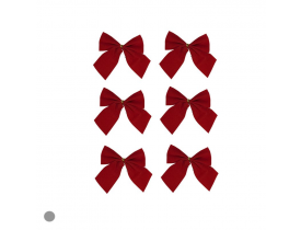 Enfeite de Natal Laço de Veludo com 6 unidades Vermelho 6,5x7cm D&A