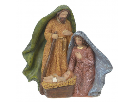 Resina Natal Religiosa Sagrada Família 13x12,5x6,5cm D&A