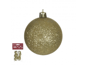 Bola de Natal com Glitter 3cm com 6 unidades Dourada D&A