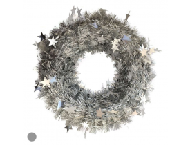 Guirlanda Decorada de Estrela 38cm Prata D&A