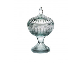 Potiche Decorativa Cristal com Pé Queen 11X18cm Verde Wolff