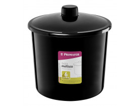 Lixeira Multiuso com Tampa 6 litros Preta Primafer