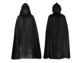 Capa Preta com Capuz 120cm Halloween VMP