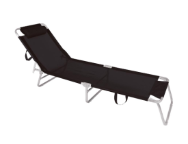 Cadeira Espreguiçadeira Alumínio Preta Mor