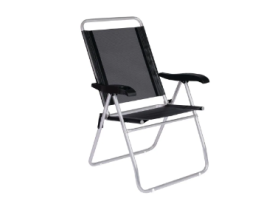 Cadeira Reclinável Boreal Alumínio 4 posições Preta Mor