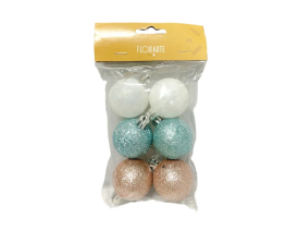 Bolas De Natal 4cm C/06 Glitter Colorido Florarte