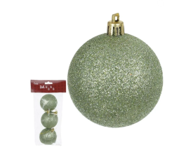 Bola De Natal Com Glitter 6cm C/06 Unidade Dourado Florarte