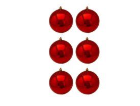 Bolas De Natal 4cm Vermelha c/06 D&A
