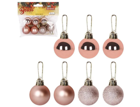 Bolas de Natal 3cm Mista Rose c/07 Zein