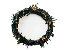 Pisca Pisca 8m 100 LEDS 8 Funções 220v Fio Verde Luz Amarela Florarte