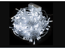 Pisca Pisca 8m 100 LEDS 8 Funções 220v Fio Transparente Luz Branca Florarte