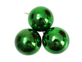 Bola De Natal Metalizada 6cm c/03 Verde D&A