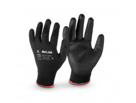 Luva Banhada em PU Média Preta Atlas