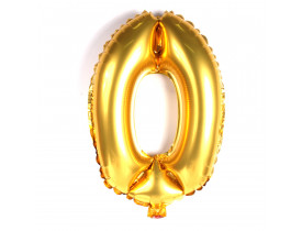 Balão Número 0 Metalizado Ouro 40cm Vmp