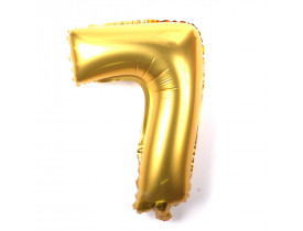 Balão Número 7 Metalizado Ouro 40cm Vmp