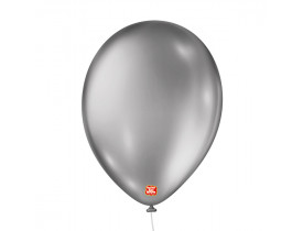 Balão N9 Metallic Balloons Prateado Pacote com 25 unidades São Roque
