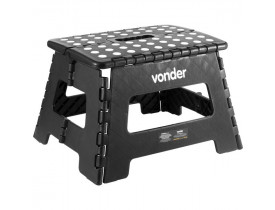 Banqueta Plástica Dobrável Preta 22cm de Altura Vonder