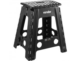 Banqueta Plástica Dobrável Preta 45cm de Altura Vonder