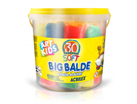 Big Balde com 30 Massinhas Soft 1,5Kg Acrilex