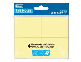 Tili Notes 38x50mm Amarelo 4 Blocos Tilibra
