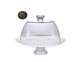 Boleira com Tampa de Vidro e Pé Opaline Ruvolo