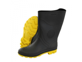 Bota Preta SL/Amarelo 39 sem Meia Pega Forte Grendene