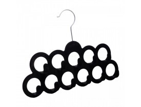Cabide Preto Aveludado para Lenços & Cintos Lyor