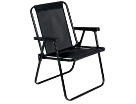 Cadeira De Praia Alta Aço Preta - Mor