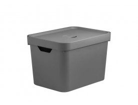 Caixa Organizadora Cube com Tampa Chumbo 24X27X36cm Ou Martiplast