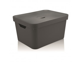 Caixa Organizadora Cube com Tampa Ou Martiplast GD 46x36x24,5cm Chumbo CC650