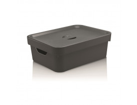 Caixa Organizadora Cube com Tampa Ou Martiplast MD 13x28x36cm Chumbo CC350