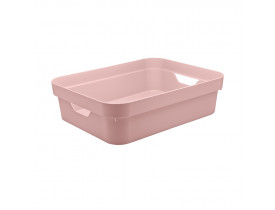 Caixa Organizadora Cube Baixa Ou Martiplast PQ 29,5x21x9cm Rosa Quartzo CC100